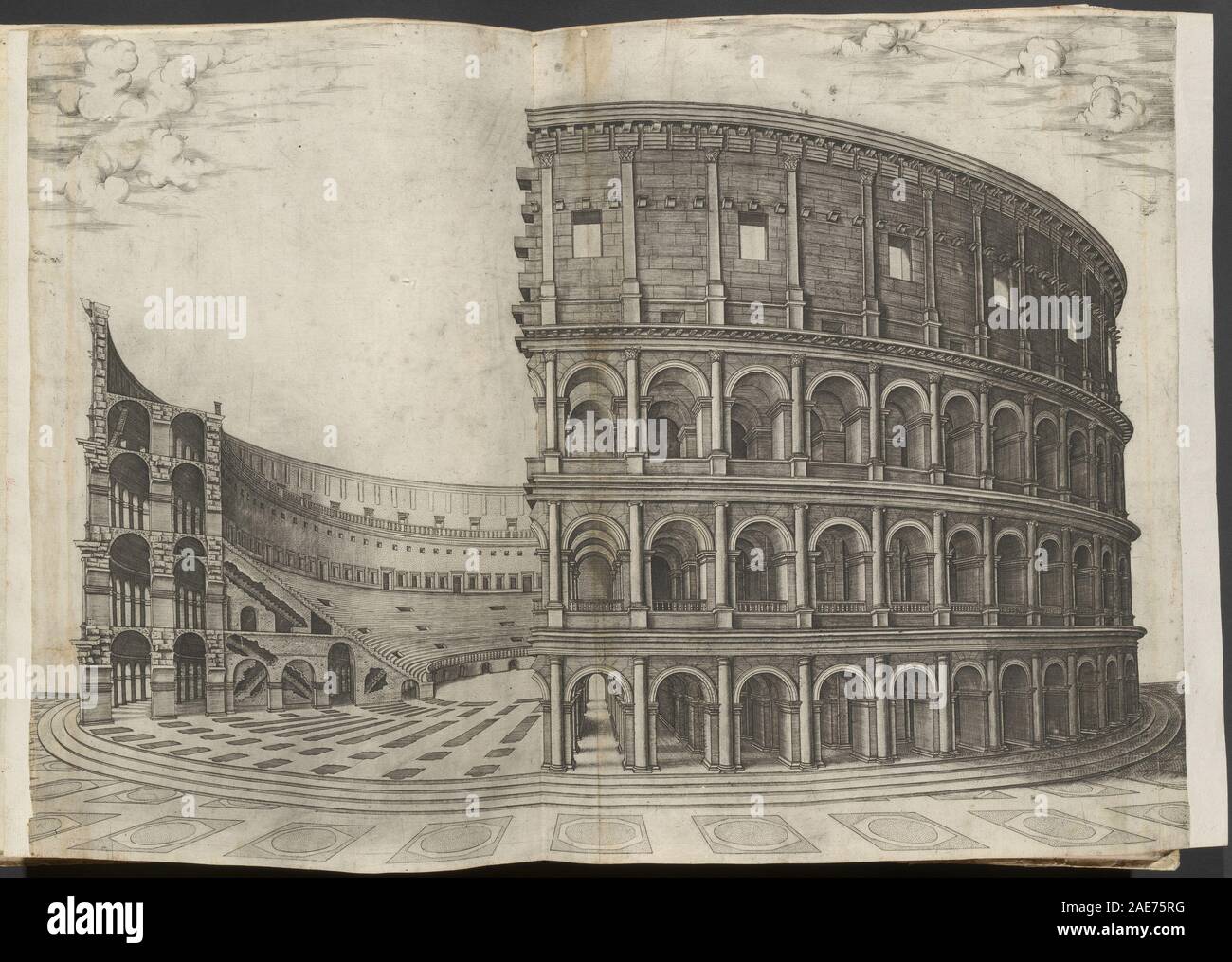 Colosseo attribuito a Nicolaus Beatrizet, Colosseo Foto Stock
