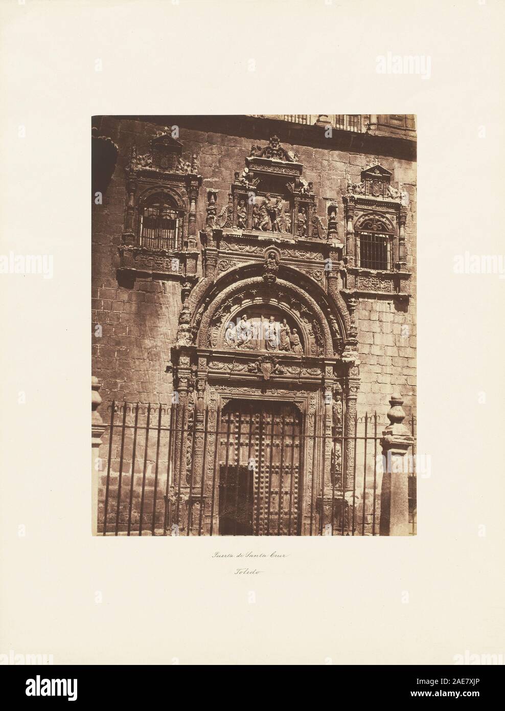 Puerta de Santa Cruz, Toledo; circa 1860 data Charles Clifford, Puerta de Santa Cruz, Toledo, c 1860 Foto Stock
