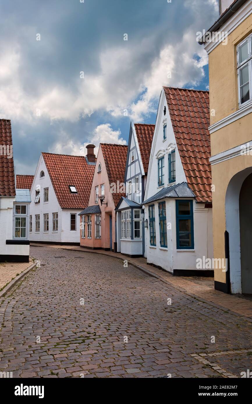 Vicolo nella parte vecchia di Aabenraa, Danimarca Foto Stock