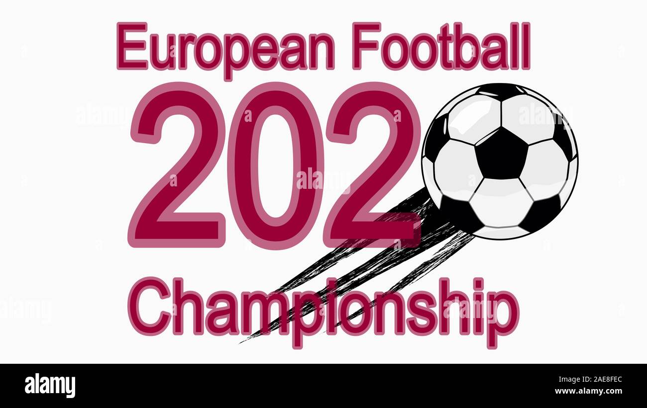 2020 Il campionato europeo di calcio, banner, web design, sfera battenti nel 2020. Illustrazione Vettoriale