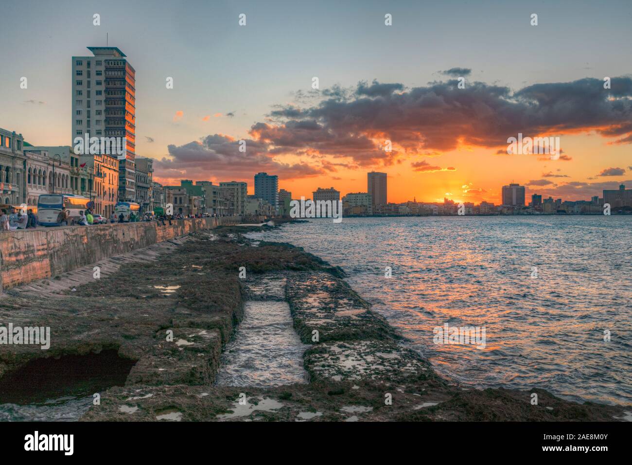 El Malecon, Havana, Cuba, America del Nord Foto Stock