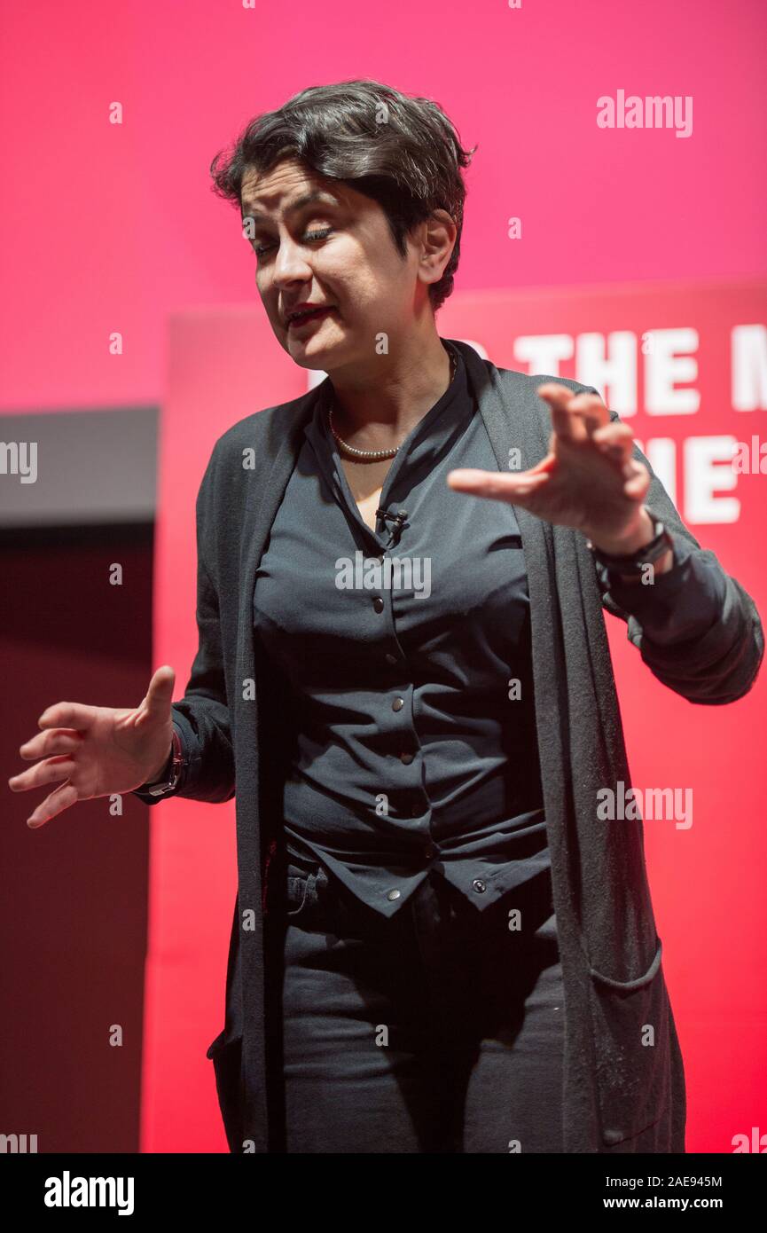 Glasgow, Regno Unito. 7 dicembre 2019. Nella foto: La Baronessa Shami Chakrabarti CBE, PC. Scottish Labour Party Elezione al Rally di innovazione e di tecnologia di costruzione presso l'Università di Strathclyde, Glasgow. Foto Stock