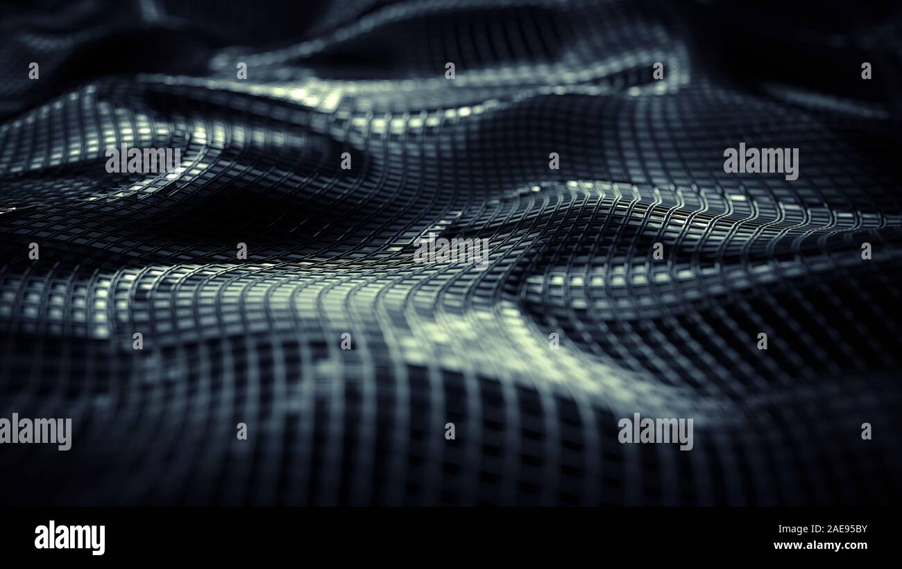 Elegante, scuro, griglia metallica in background. Ideale come web design immagine d'intestazione. Foto Stock