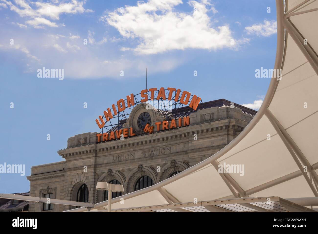Vista della vecchia stazione di unione da Nuovo a Denver Foto Stock