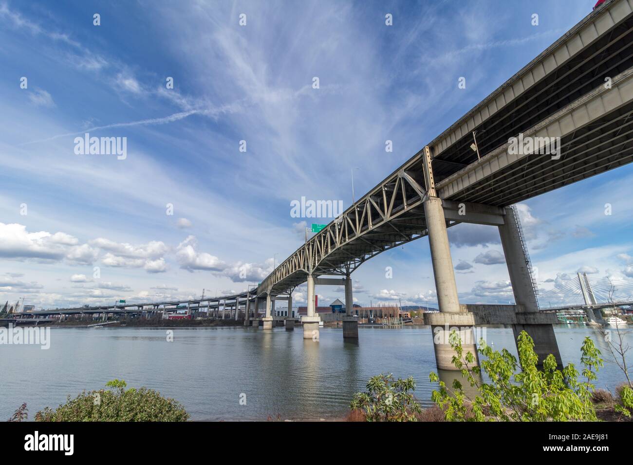 I5 ponte Marquam nel centro di Portland, Oregon. Foto Stock