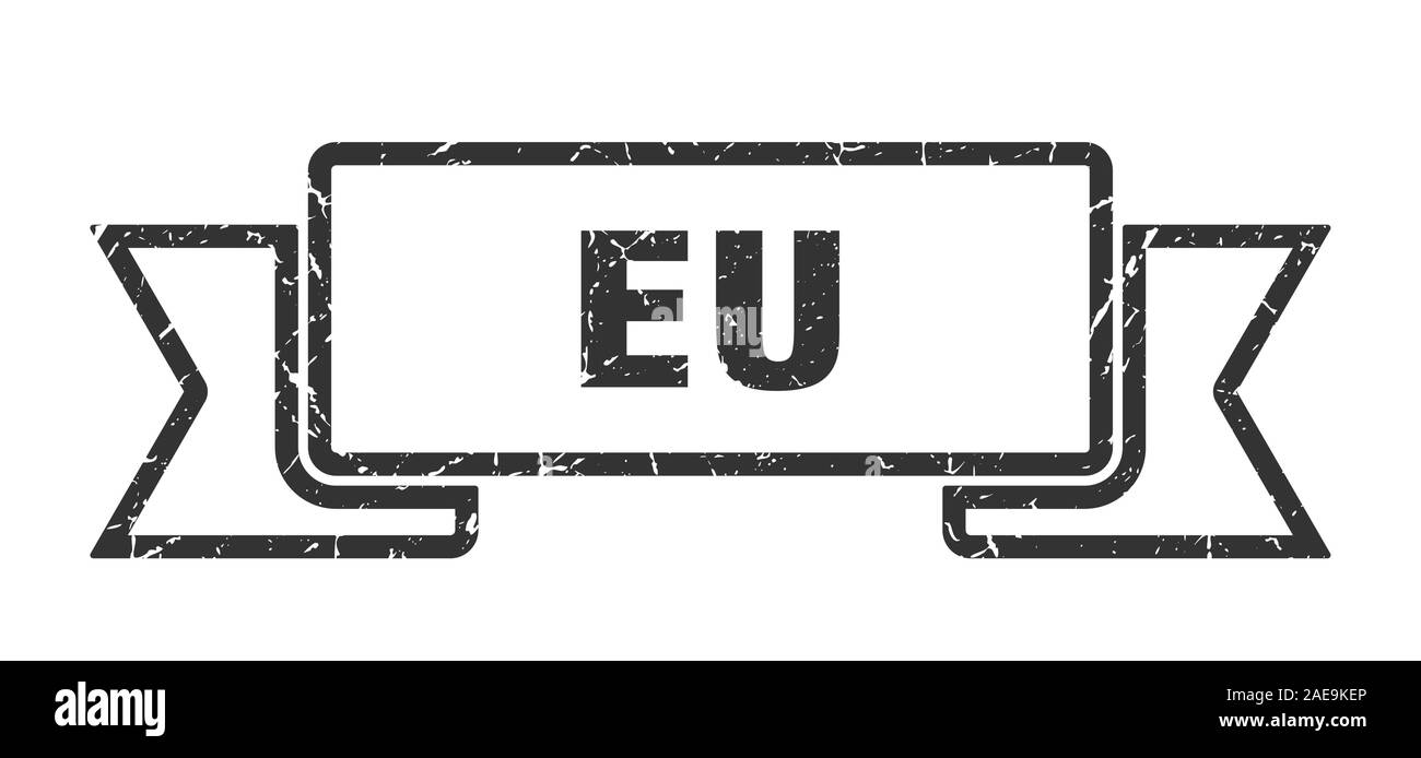 Nastro dell'UE. Ue nero grunge segno di banda Illustrazione Vettoriale