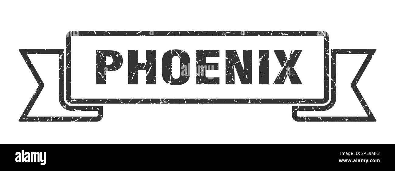 Nastro di Phoenix. Phoenix nero grunge segno di banda Illustrazione Vettoriale