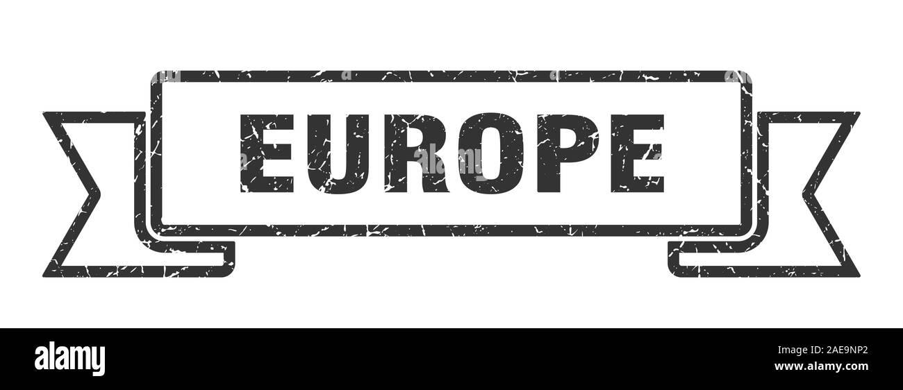 Nastro in Europa. Europa, nero grunge segno di banda Illustrazione Vettoriale