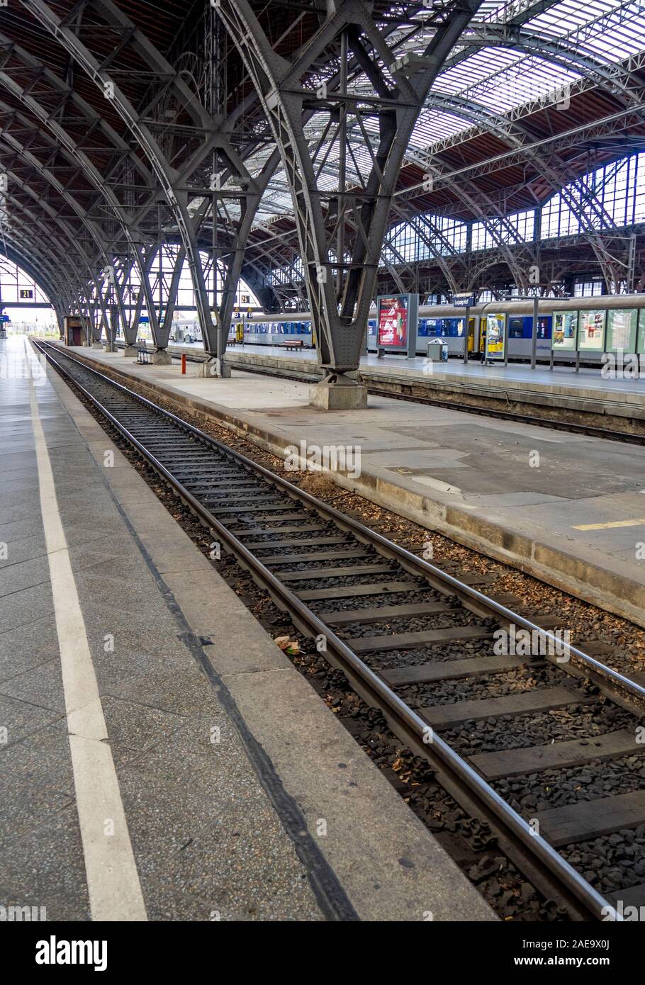 Leipzig Hauptbahnhof Stazione Centrale di Lipsia Sassonia Germania Foto Stock