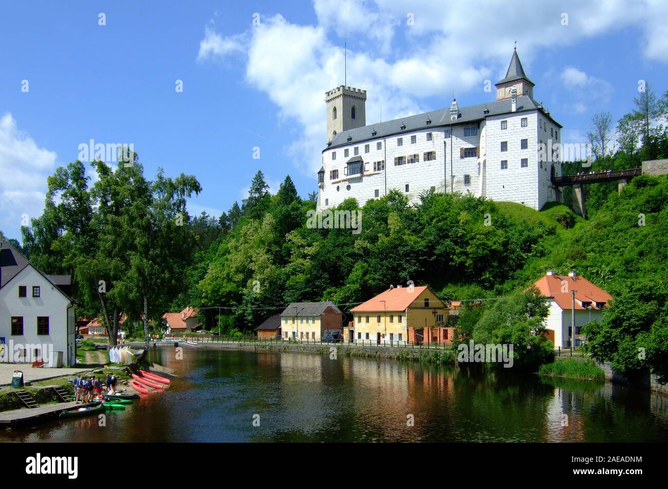 Tschechien - Schloss Rosenberg an der Moldau Foto Stock