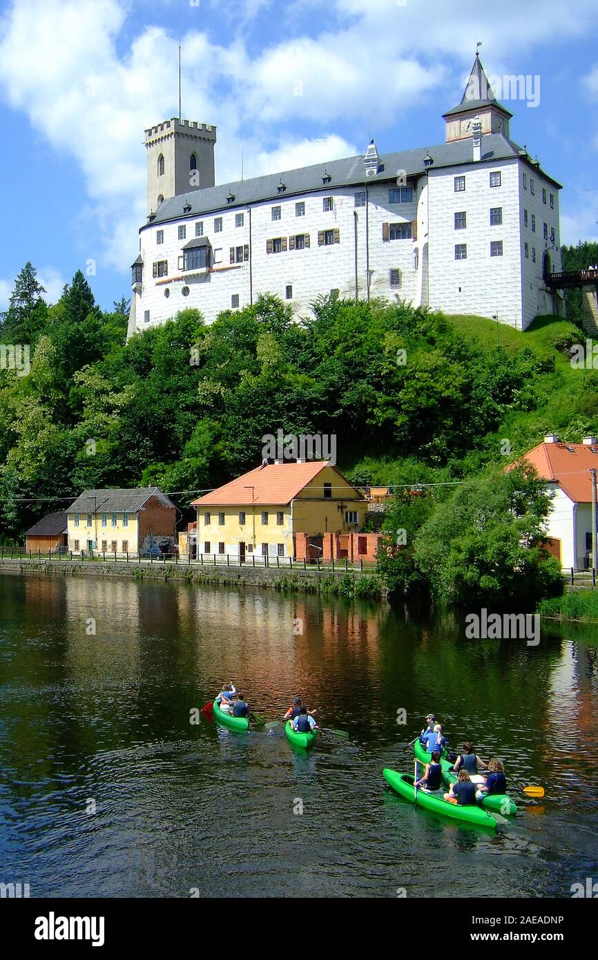 Tschechien - Schloss Rosenberg an der Moldau Foto Stock