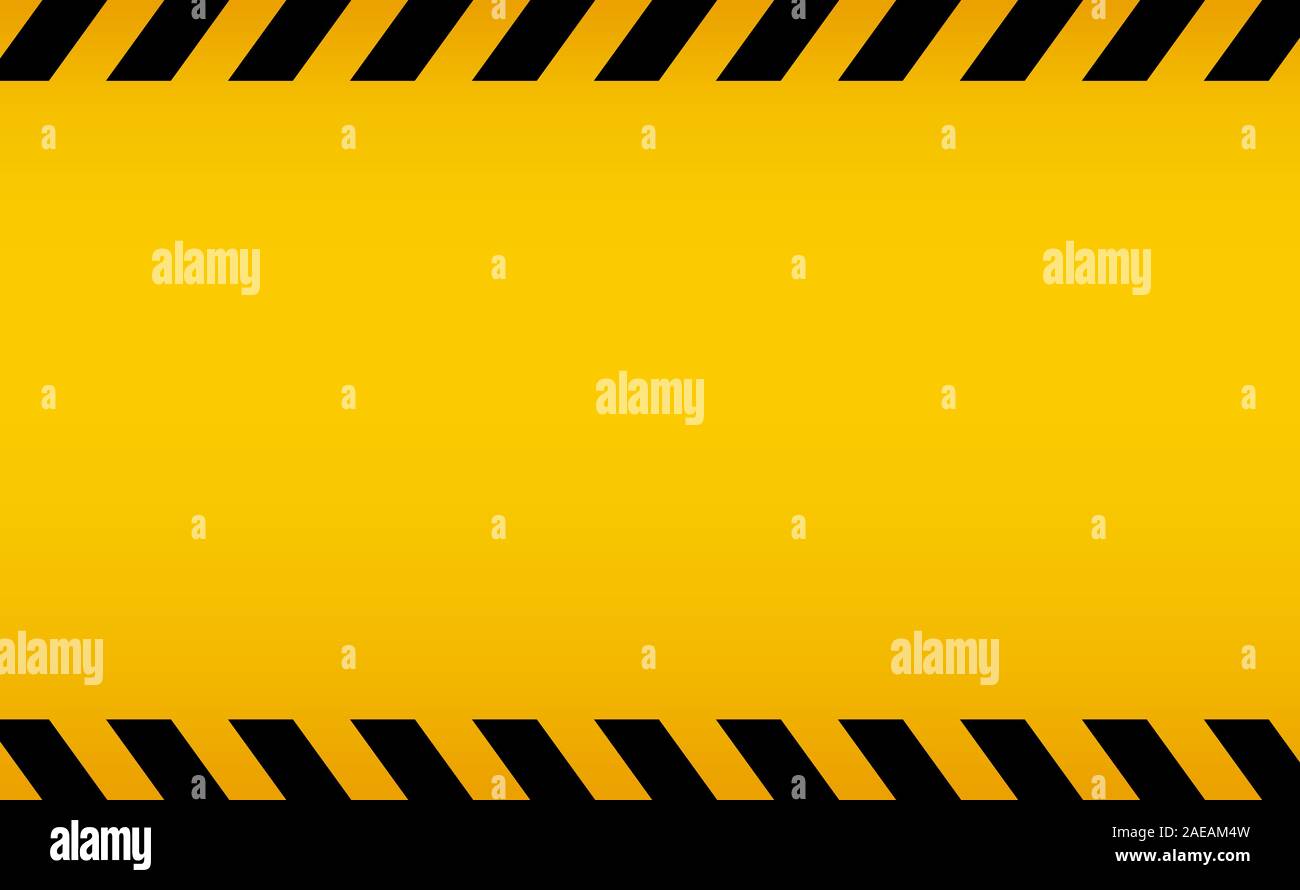 Attenzione backgorund. Giallo e nero a strisce di linea. Vuoto sullo sfondo di avvertimento per il design progect. Accesso negato. Lavori stradali in corso Illustrazione Vettoriale