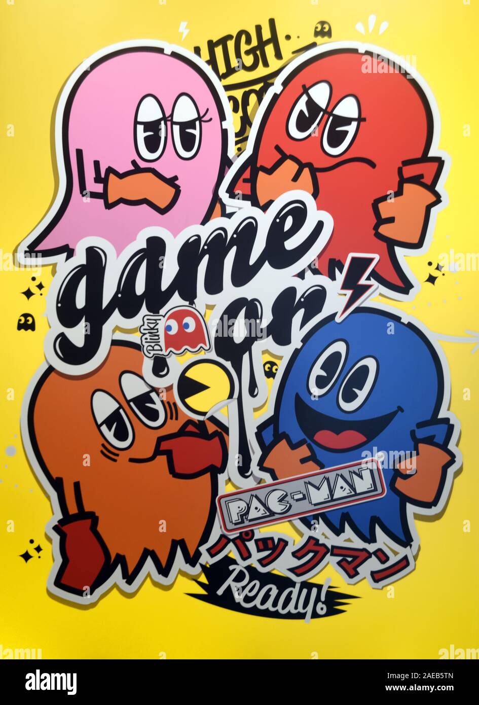 Pac Man e personaggi del gioco Foto Stock