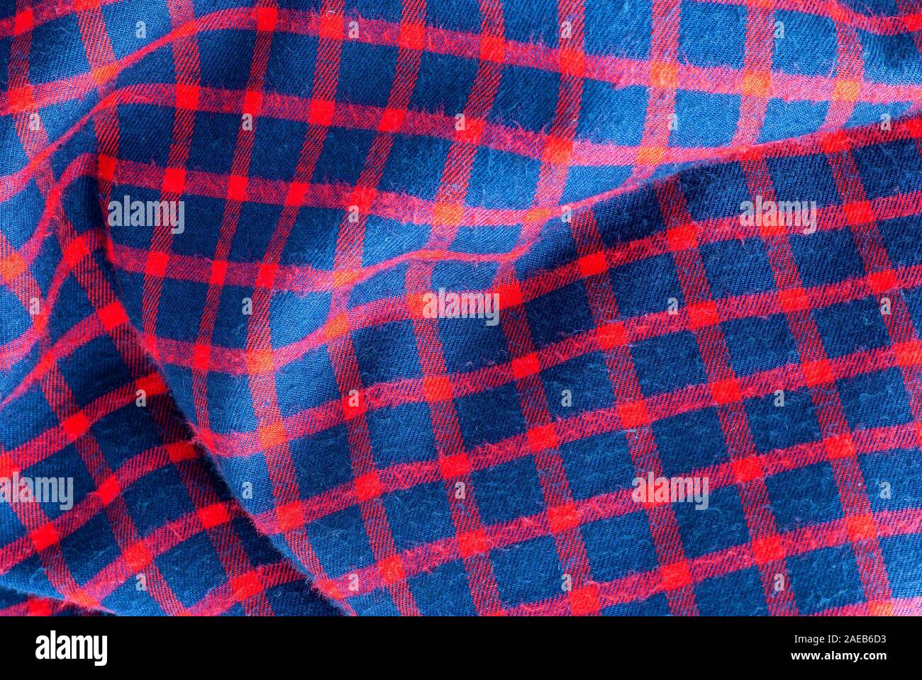 Plaid controllare patten in rosso e blu. Seamless texture di tessuto per la stampa digitale tessile. Foto Stock