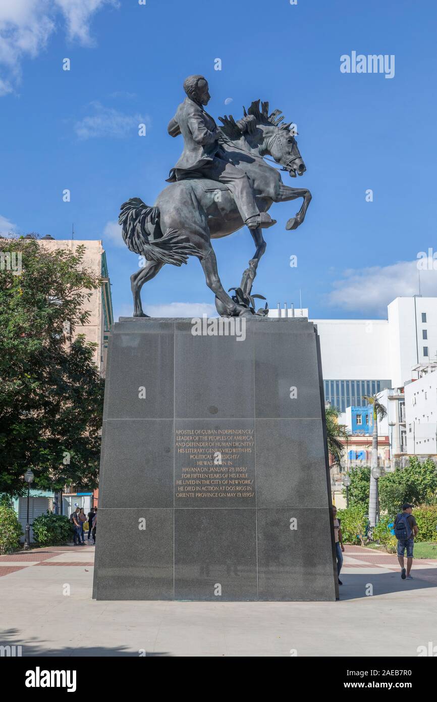 Statua di José Martí in Avana, Cuba. Foto Stock