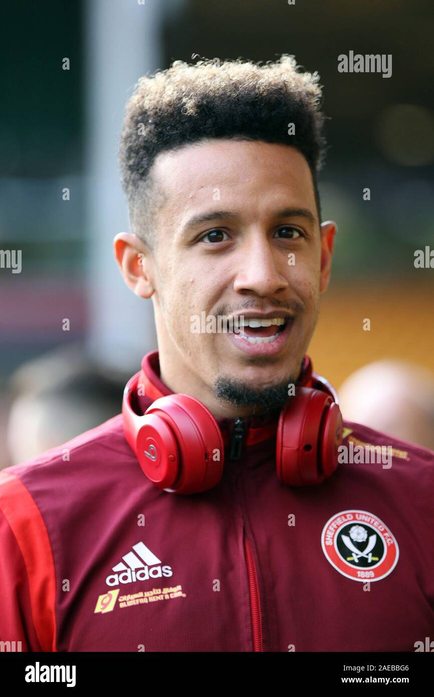 Norwich, Regno Unito. 08 Dic, 2019. Callum Robinson di Sheffield Regno fuori sul campo prima della Premier League match tra Norwich City e Sheffield Regno a Carrow Road l'8 dicembre 2019 a Norwich in Inghilterra. (Foto di Mick Kearns/phcimages.com) Credit: Immagini di PHC/Alamy Live News Foto Stock