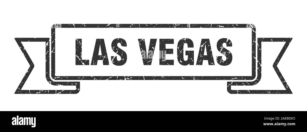 Las Vegas a nastro. Nero a Las Vegas grunge segno di banda Illustrazione Vettoriale