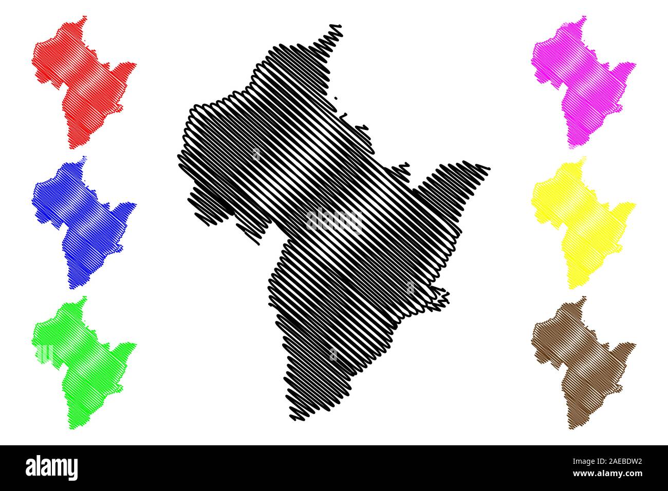 Regione di Otago (regioni di Nuova Zelanda, Isola del Sud) mappa illustrazione vettoriale, scribble sketch mappa di Otago Illustrazione Vettoriale