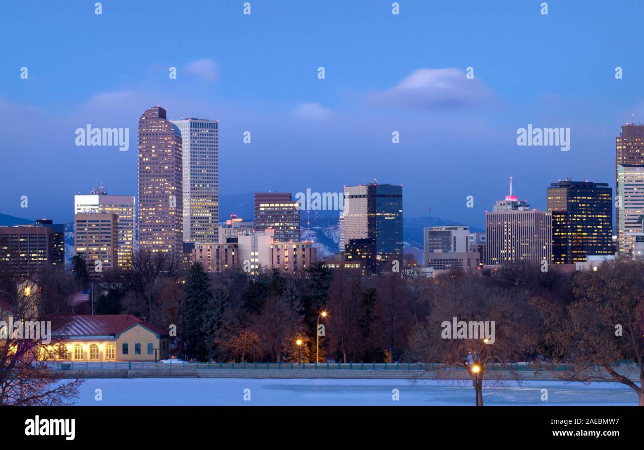 Denver Aurora in inverno Foto Stock