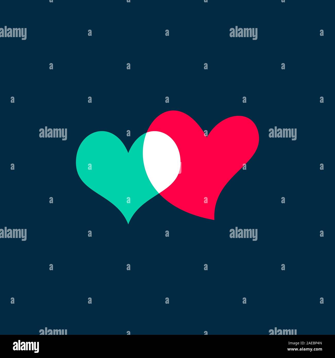 Icona di cuori isolati su sfondo. Cuori romantica icona. Simbolo d'amore. Felice il giorno di San Valentino di nozze e gli elementi di design. Elemento illustrazione vettoriale. Illustrazione Vettoriale
