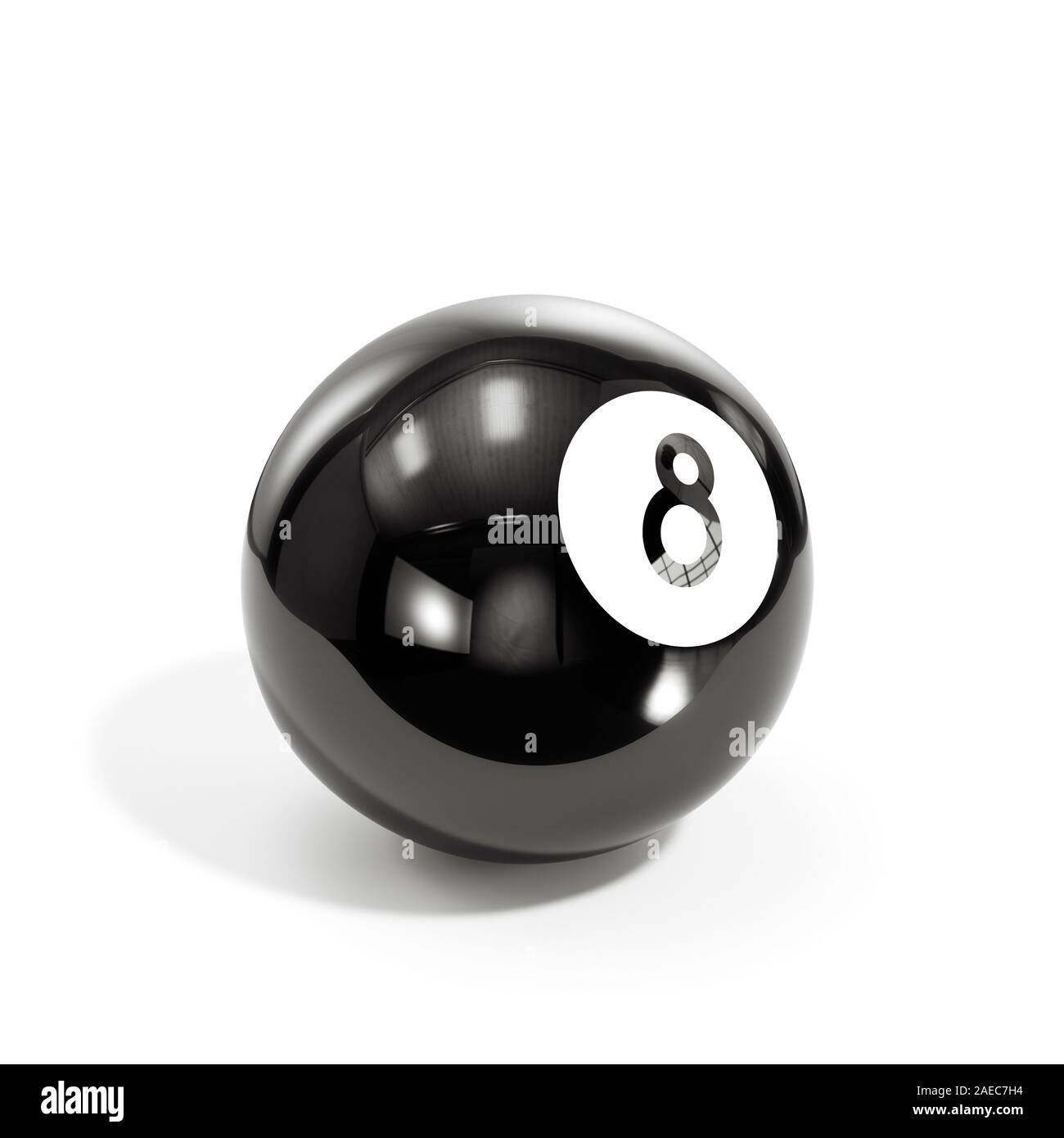 3D render di 8 ball isolati su sfondo bianco Foto Stock