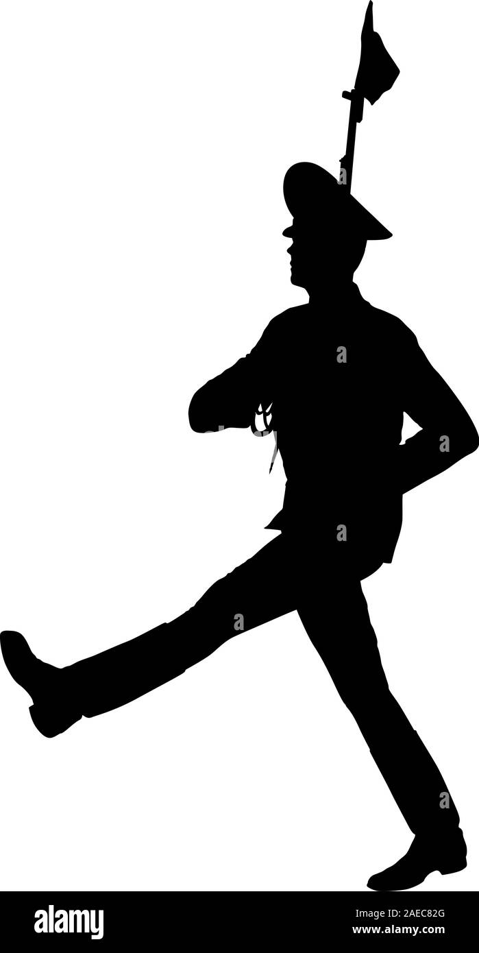 Silhouette dai soldati durante una parata militare. Illustrazione Vettoriale Illustrazione Vettoriale