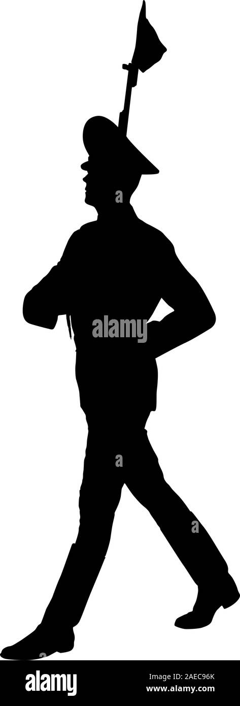 Silhouette dai soldati durante una parata militare. Illustrazione Vettoriale Illustrazione Vettoriale