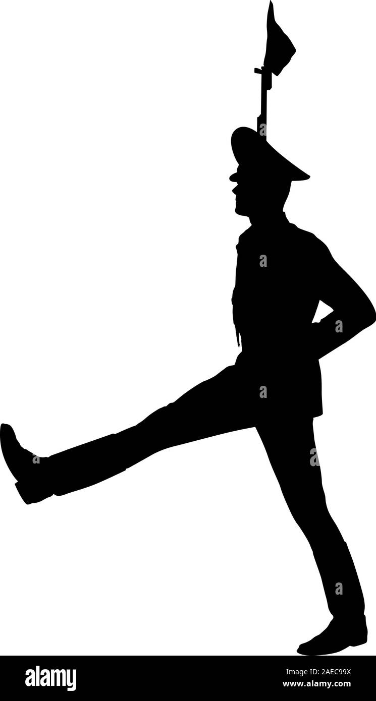 Silhouette dai soldati durante una parata militare. Illustrazione Vettoriale Illustrazione Vettoriale