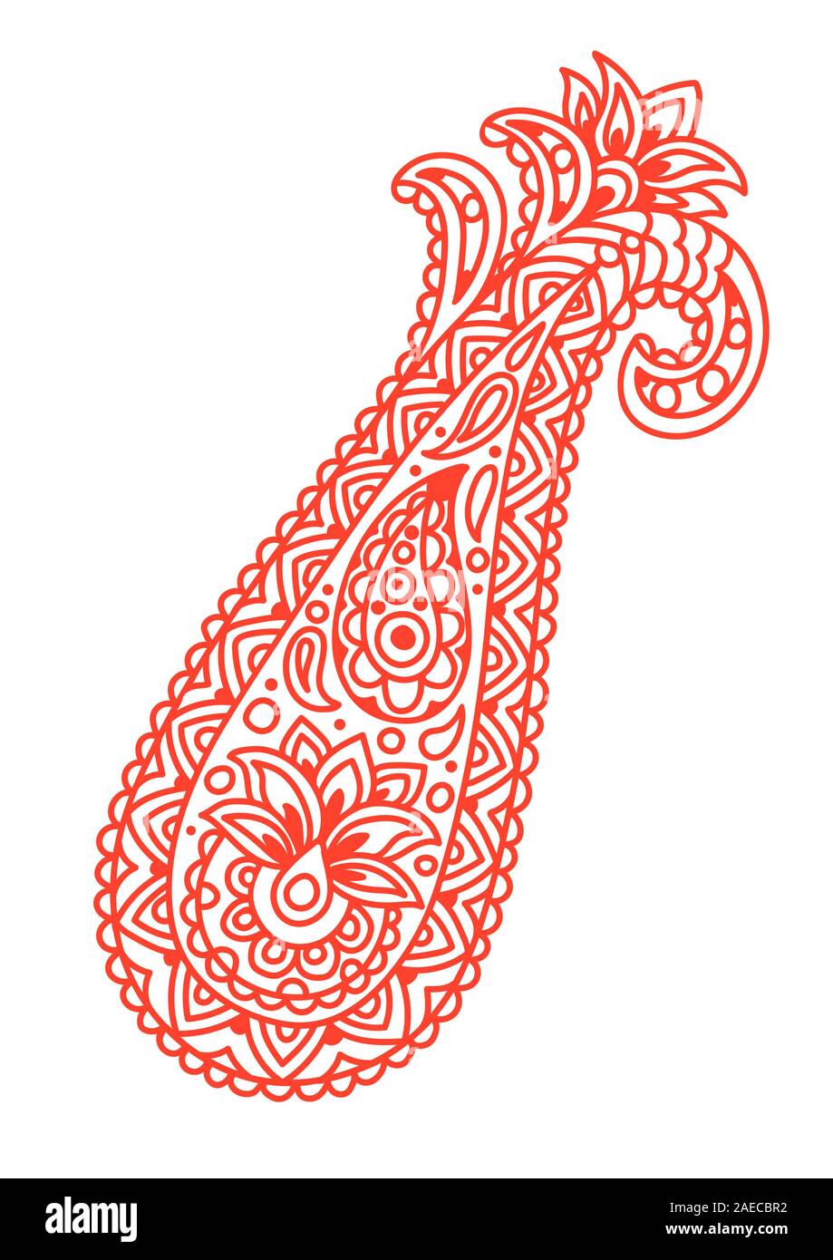Etnico indiano paisley ornamentali. Illustrazione Vettoriale