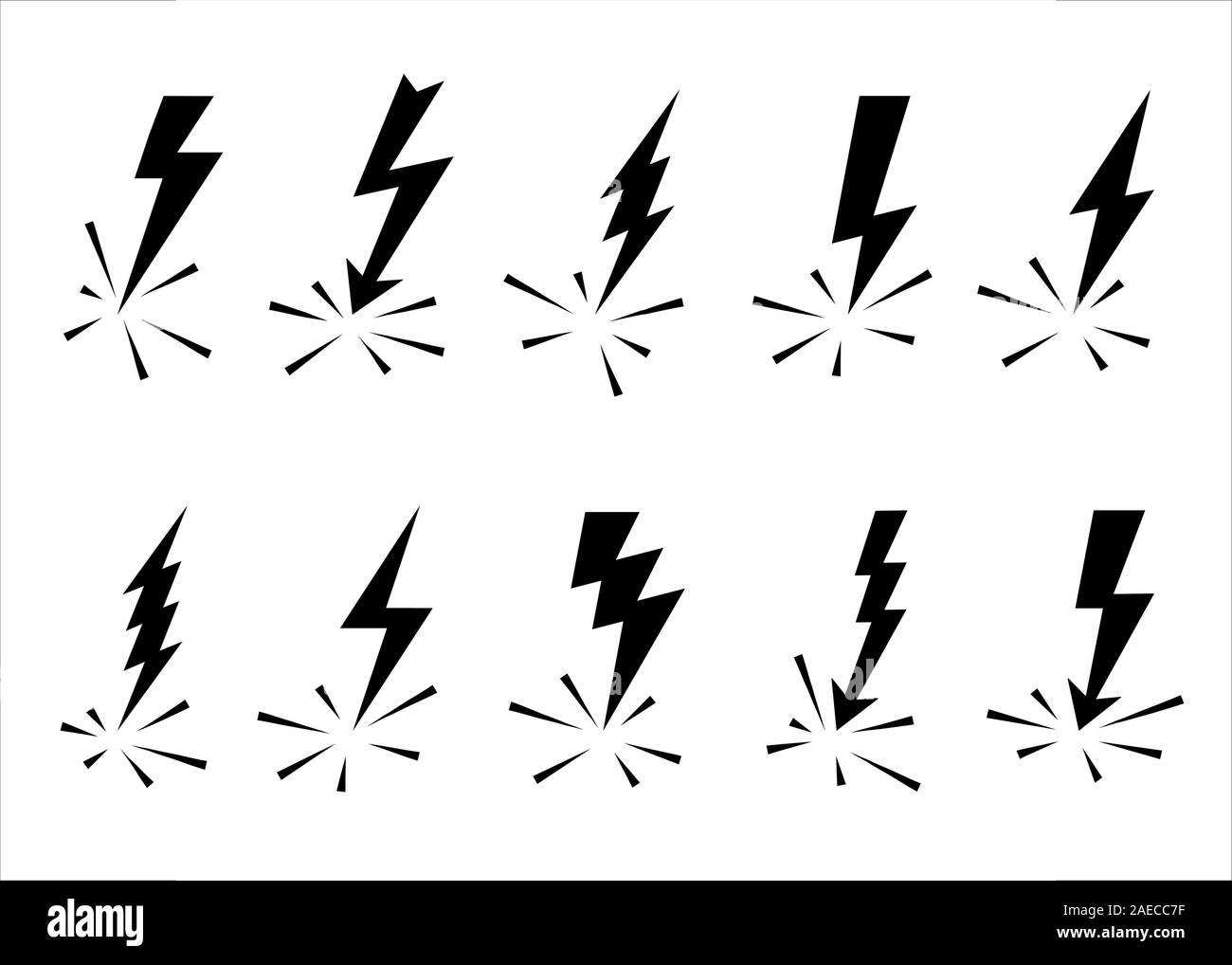Logo vettoriale Lightning Bolts. Concetto di energia ed elettricità. Raccolta flash. Simboli elettrici e di potenza, alta velocità, rapidità e rapidità Illustrazione Vettoriale Logo vettoriale Lightning Bolts. Concetto di energia ed elettricità. Raccolta flash. Simboli elettrici e di potenza, alta velocità, rapidità e rapidità Illustrazione Vettoriale