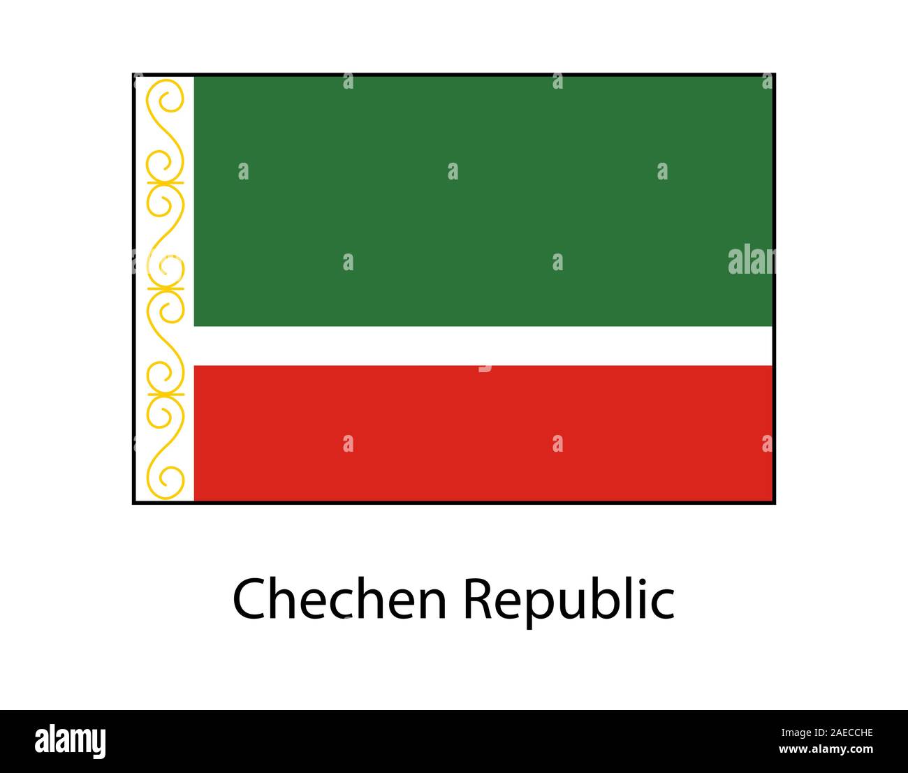 Bandiera della Repubblica cecena in colori ufficiali Illustrazione Vettoriale