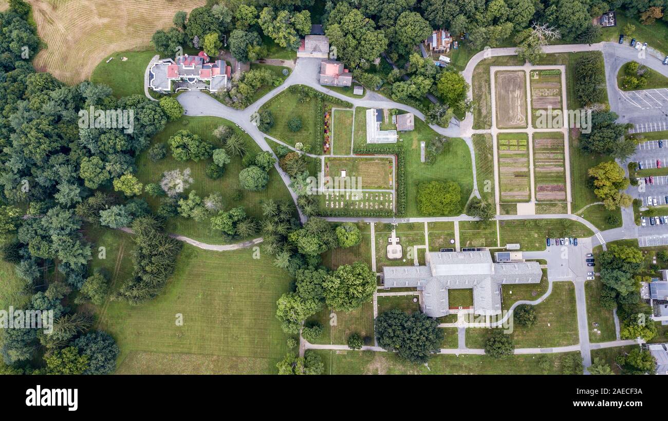 Casa di Franklin D. Roosevelt National Historic Site, Hyde Park, NY, STATI UNITI D'AMERICA Foto Stock