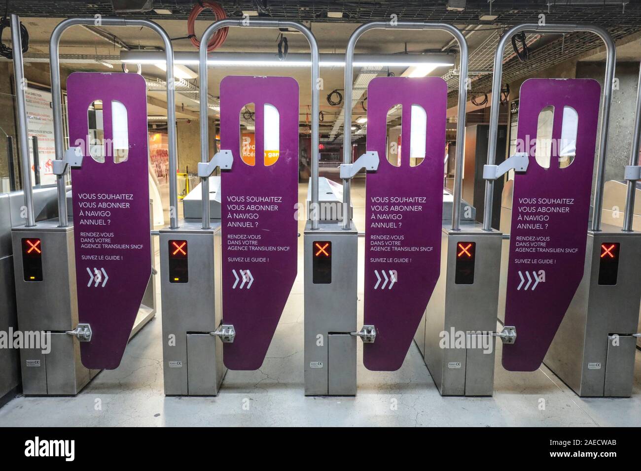 La stazione di Montparnasse in sciopero, Parigi Foto Stock