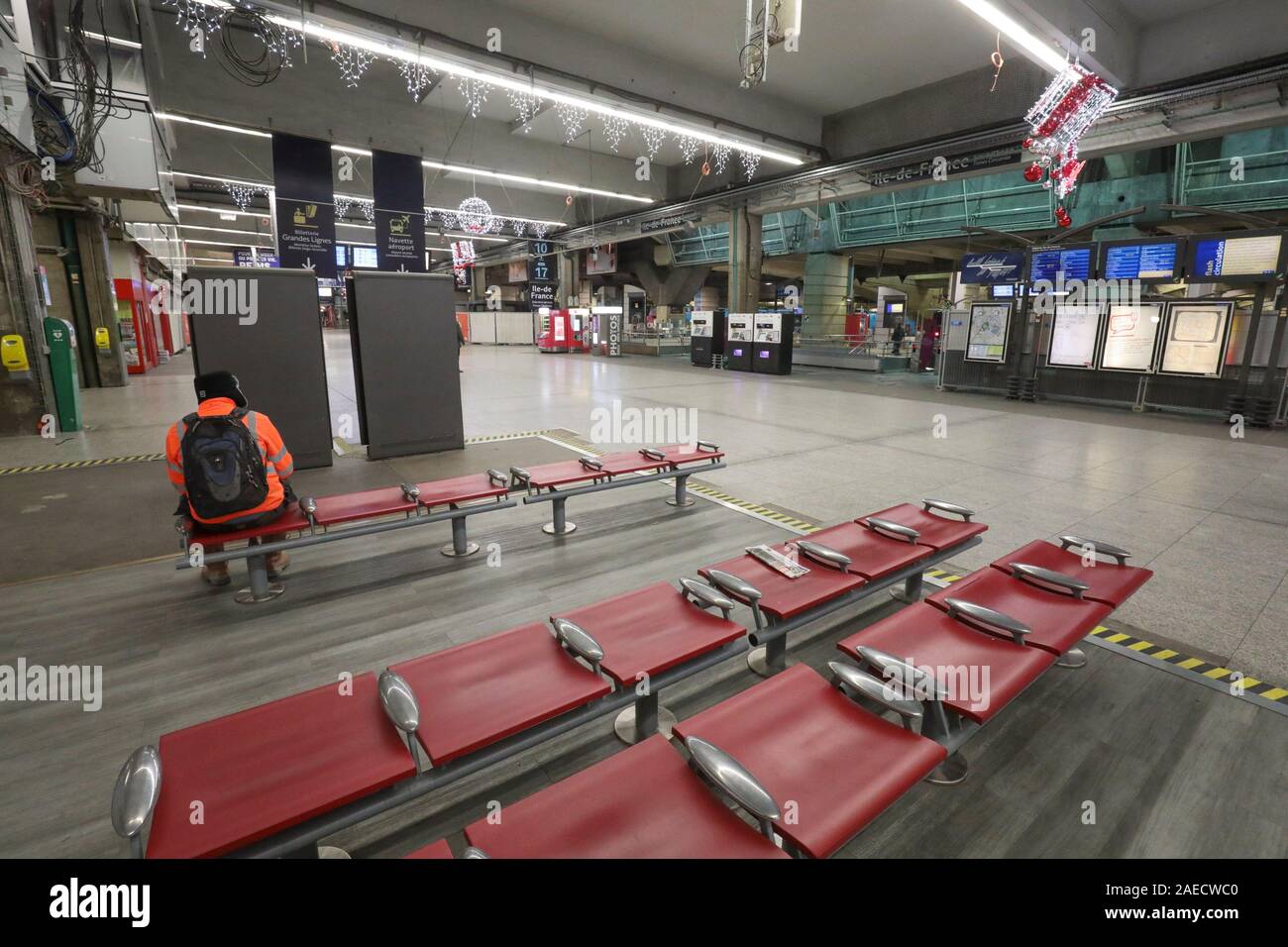 La stazione di Montparnasse in sciopero, Parigi Foto Stock