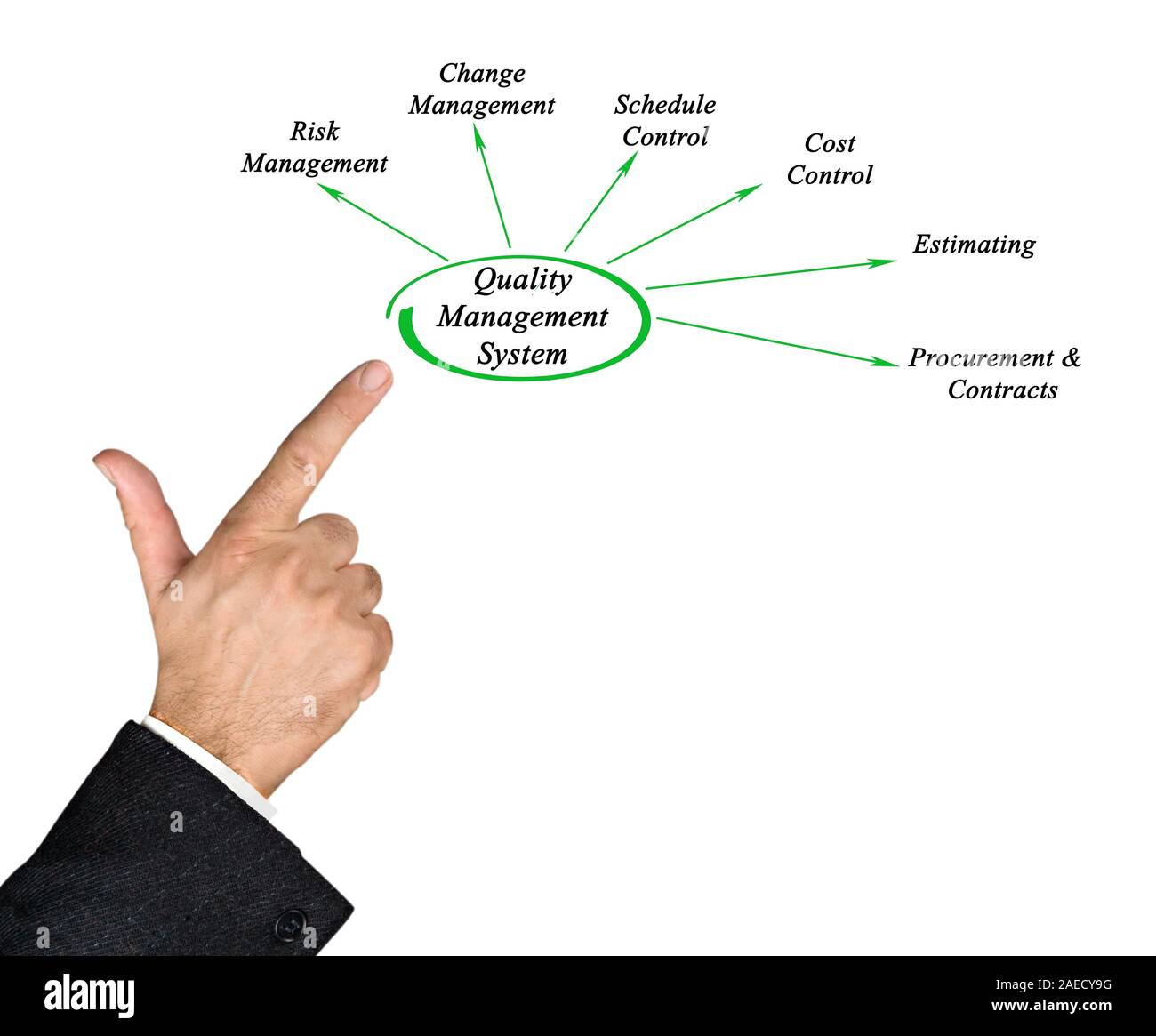 Schema del sistema di gestione per la qualità Foto Stock