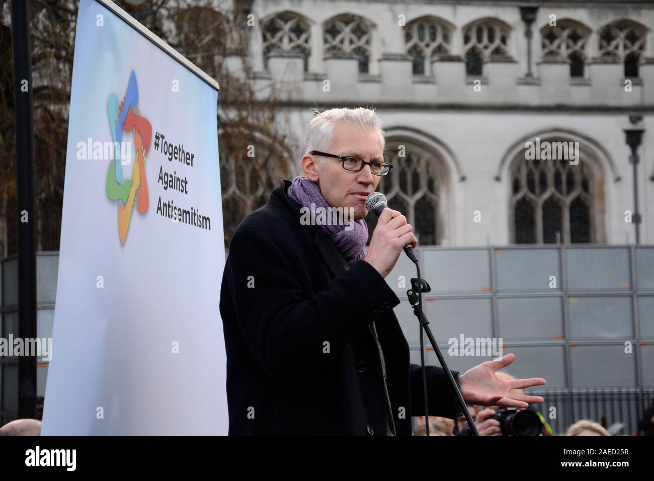 Insieme contro l' antisemitismo di dimostrazione in piazza del Parlamento domenica 8 dicembre 2019 cinque giorni prima delle elezioni generali. Foto Stock