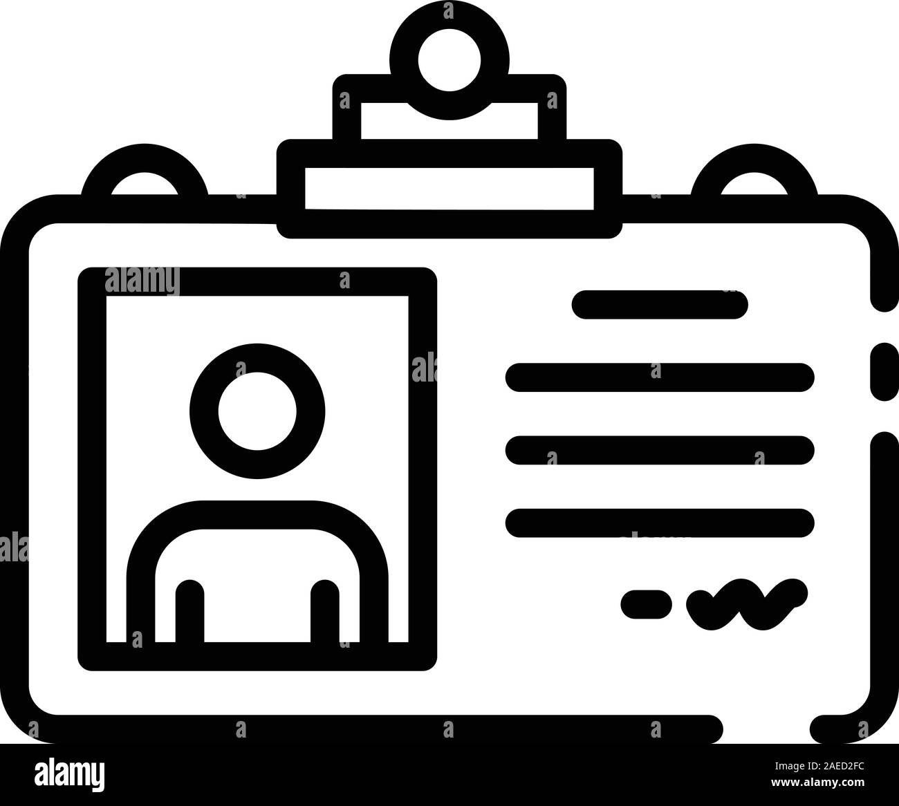 Scheda Id di icona di stile di contorno Illustrazione Vettoriale