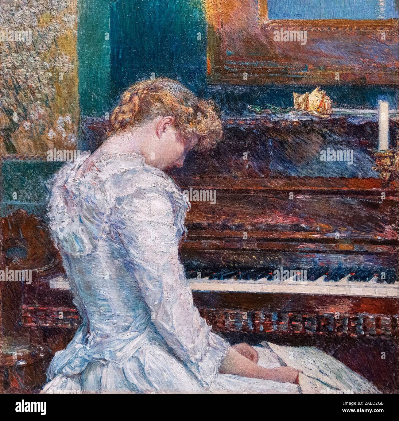 La Sonata di bambino Hassam (1859-1935), olio su tela, 1885/6 Foto Stock