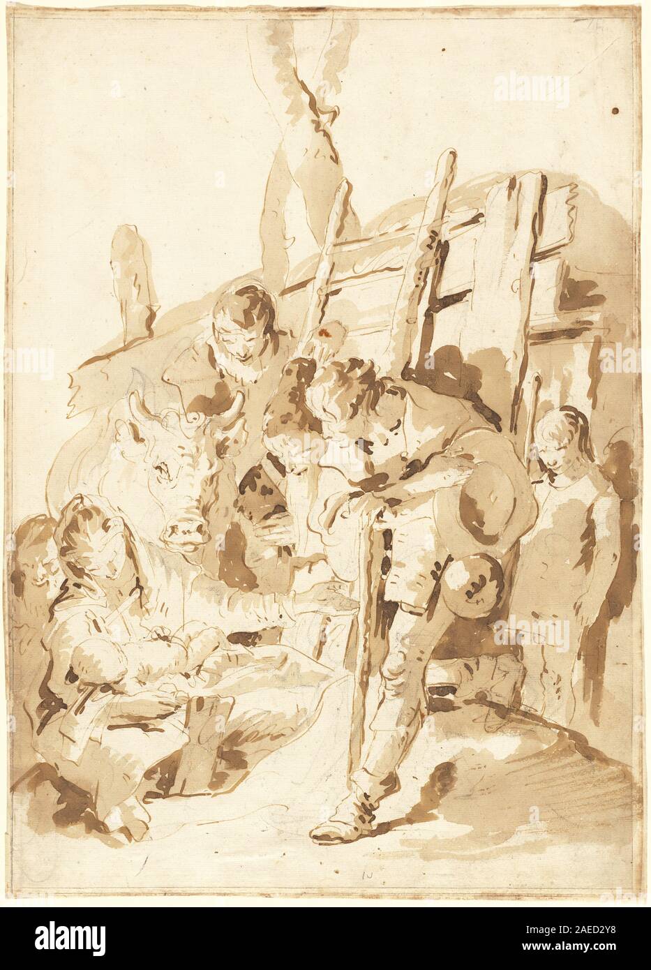 Giovanni Battista Tiepolo, l'Adorazione dei pastori, 1735-1740 la Adorazione dei pastori; 1735/1740 Foto Stock