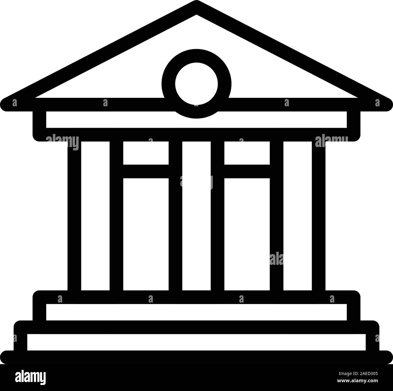 Corte edificio icona, stile contorno Illustrazione Vettoriale