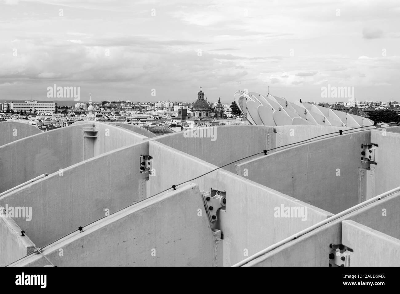 Sevilla, Spagna - 21 settembre: Vista di Sevilla funghi , noto anche come Metropol Parasol progetto dell'architetto Jürgen Mayer, il più grande bosco struc Foto Stock