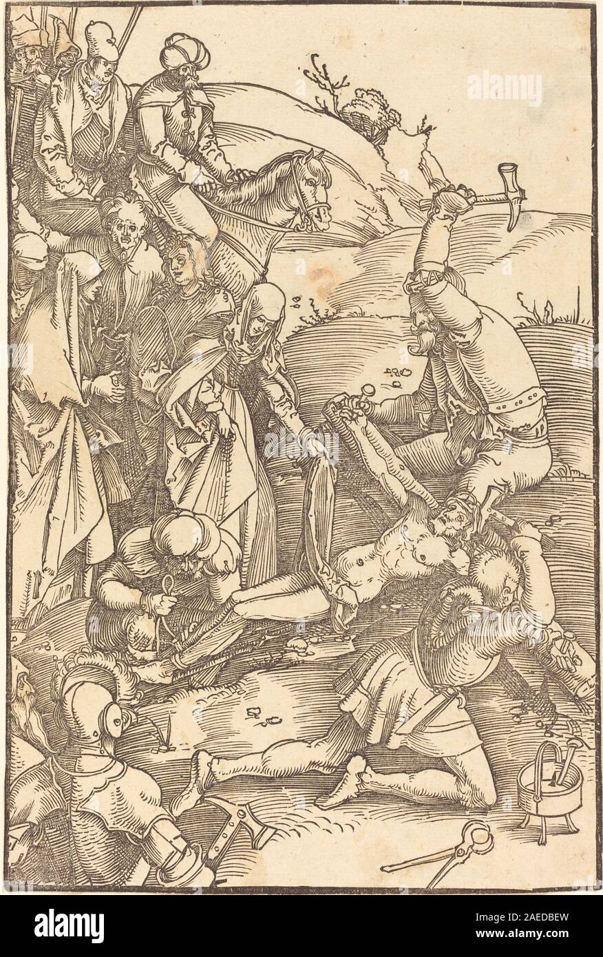 Hans Baldung Grien, Cristo inchiodato alla Croce, 1507 Cristo inchiodato alla croce; 1507data Foto Stock