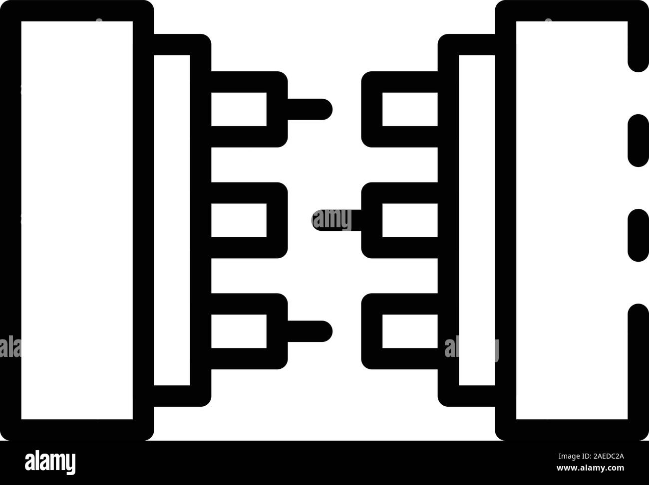 Cavo di collegamento l'icona di stile di contorno Illustrazione Vettoriale