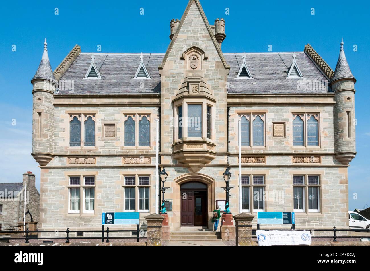 Lerwick municipio fu la casa di Lerwick consiglio comunale fino al 1975 e ora la Shetland Islands Council. Foto Stock