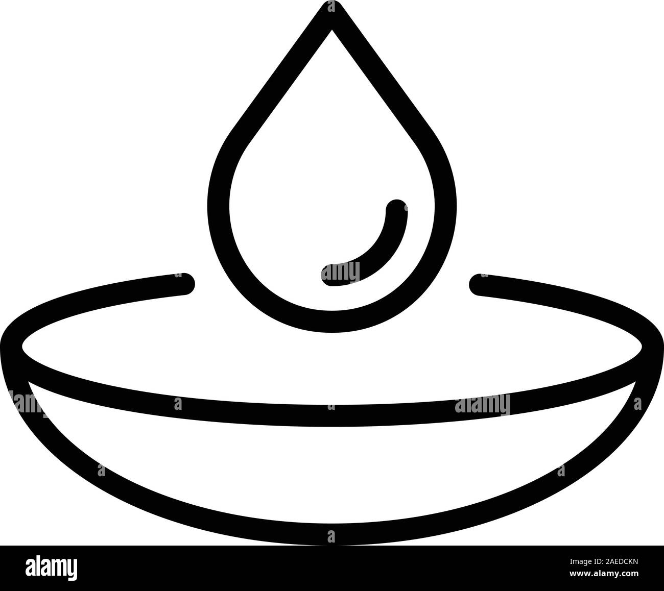 Calo di lente a contatto, l'icona di stile di contorno Illustrazione Vettoriale