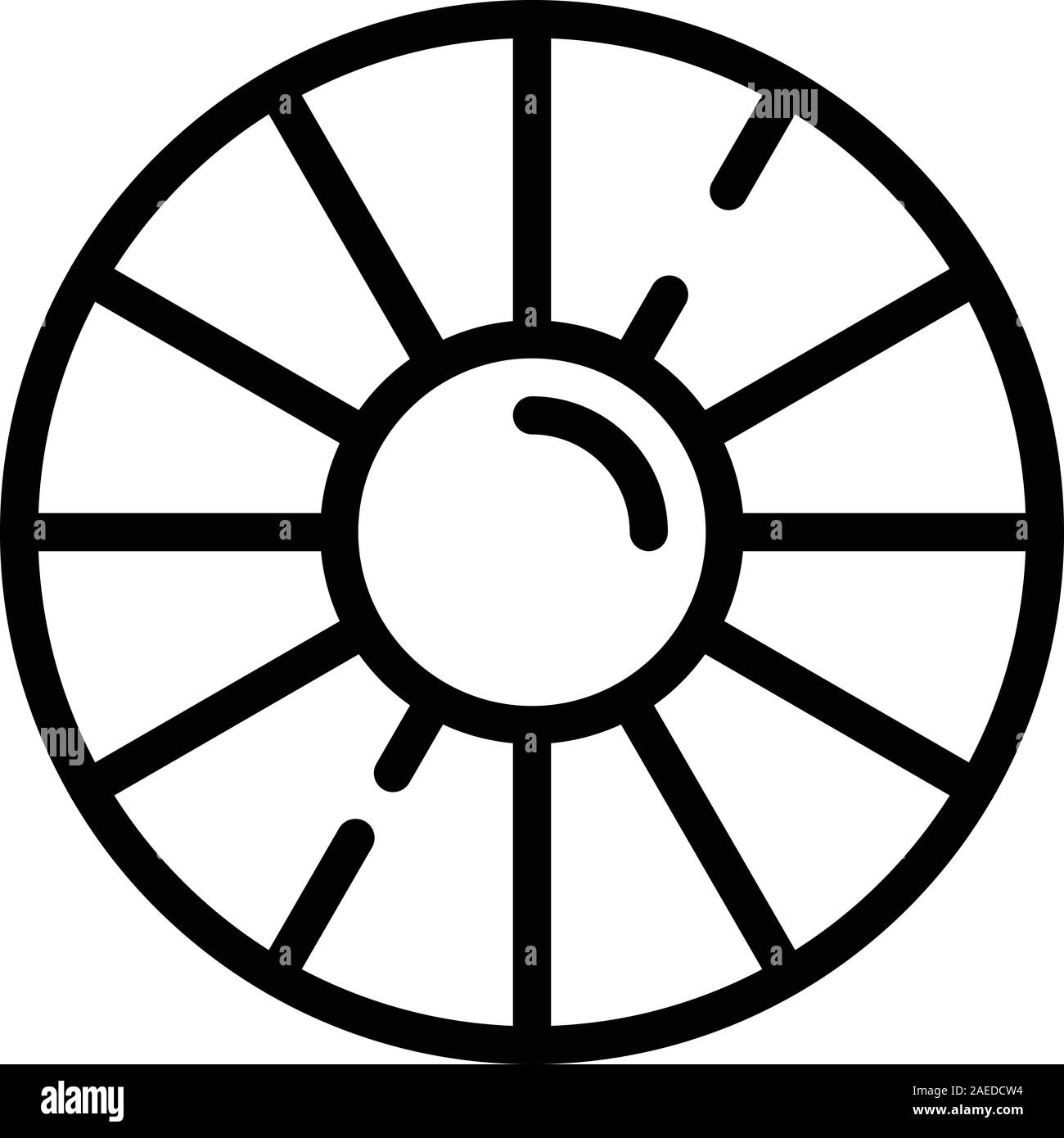 Retina close up icona, stile contorno Illustrazione Vettoriale