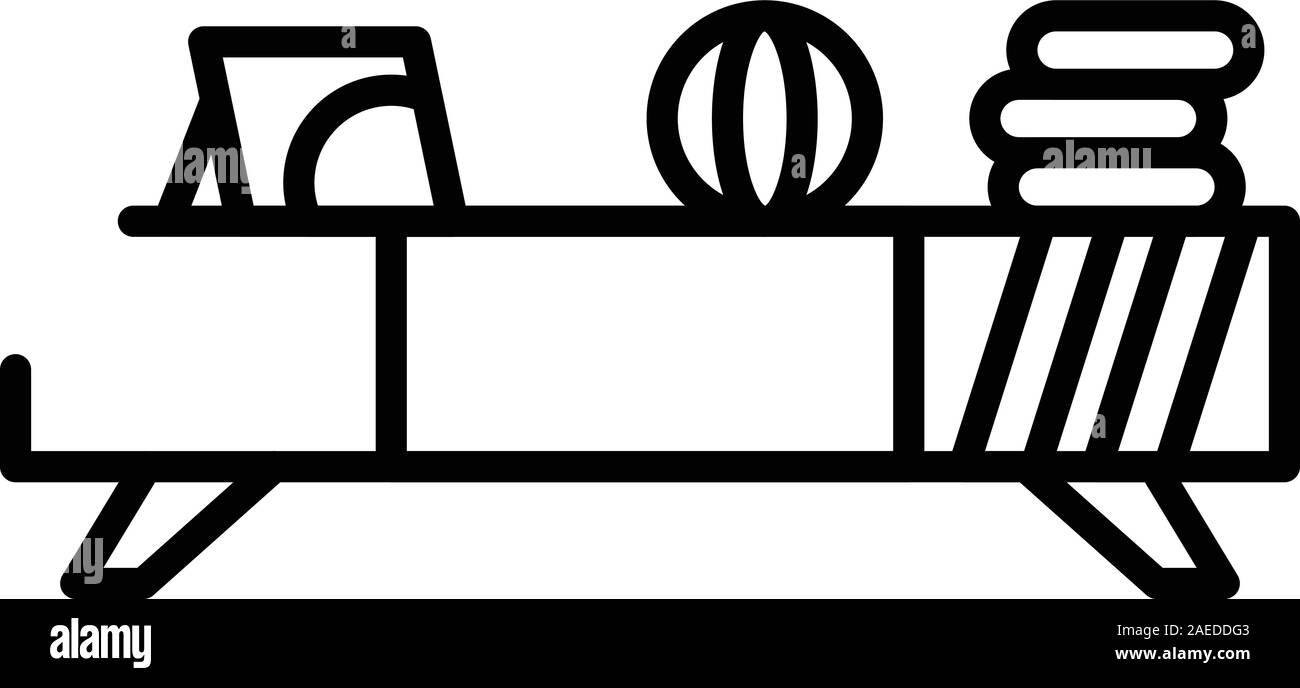 Scaffale per libri icona arredamento, stile contorno Illustrazione Vettoriale