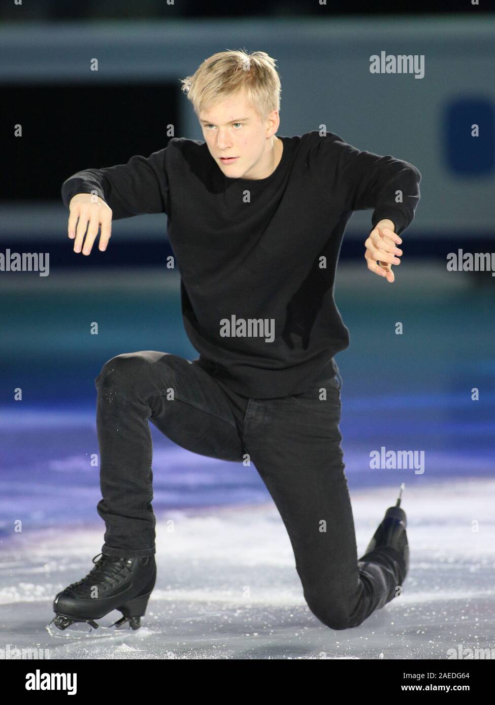 Torino, Italia. L'8 dicembre, 2019. Il grand prix di pattinaggio di figura - galÃ'Ë† daniel grassl (Italia - 6° junior uomini)durante l'ISU Grand Prix di Pattinaggio di Figura - Mostra di Gala, Sport su ghiaccio a Torino, Italia, 08 Dicembre 2019 - LPS/Claudio Benedetto Credito: Claudio Benedetto/LP/ZUMA filo/Alamy Live News Foto Stock