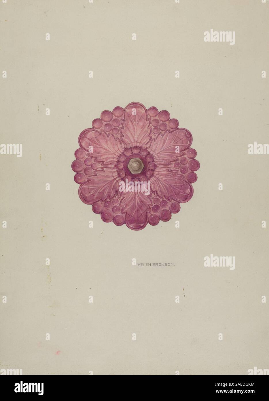 Il tie-back di Helen Bronson del 1941 circa dimostra la struttura in tessuto, il design intrecciato o ritorto, l'anello, la nappina, il funzionale accessorio per finestre o tende e l'uso degli interni all'inizio del XX secolo. Foto Stock