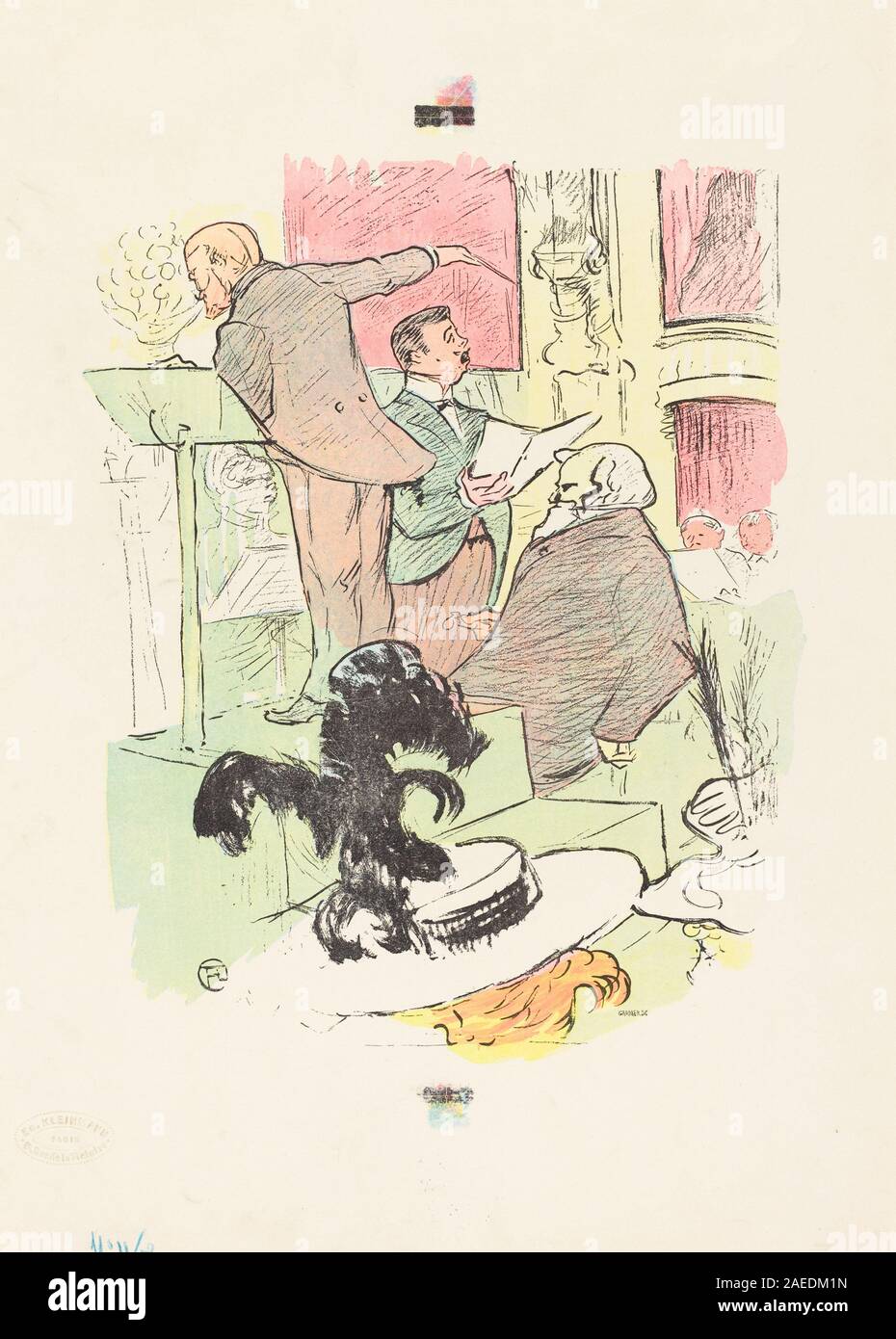 Les grands Concerts de l'Opera, creato nel 1895 da Henri de Toulouse-Lautrec, raffigura una vivace scena lirica parigina con musicisti, artisti e membri del pubblico in un ambiente vivace. L'opera d'arte mostra l'uso caratteristico di Lautrec del colore, la composizione dinamica e la concentrazione sull'intrattenimento teatrale nella Francia del tardo XIX secolo. Foto Stock